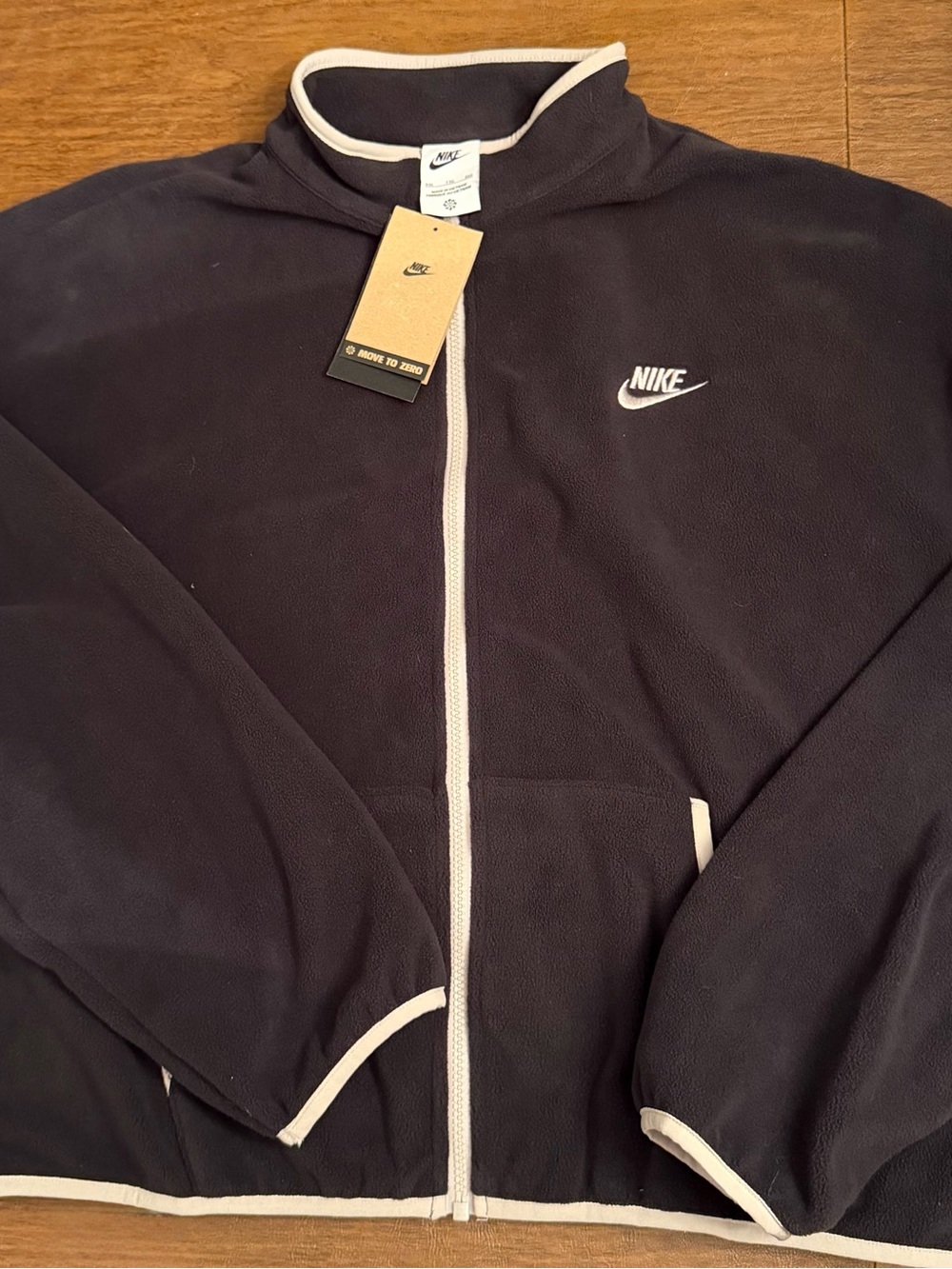 Nike Women’s Black fleece Jacket with off White Trim sz XXL NWT